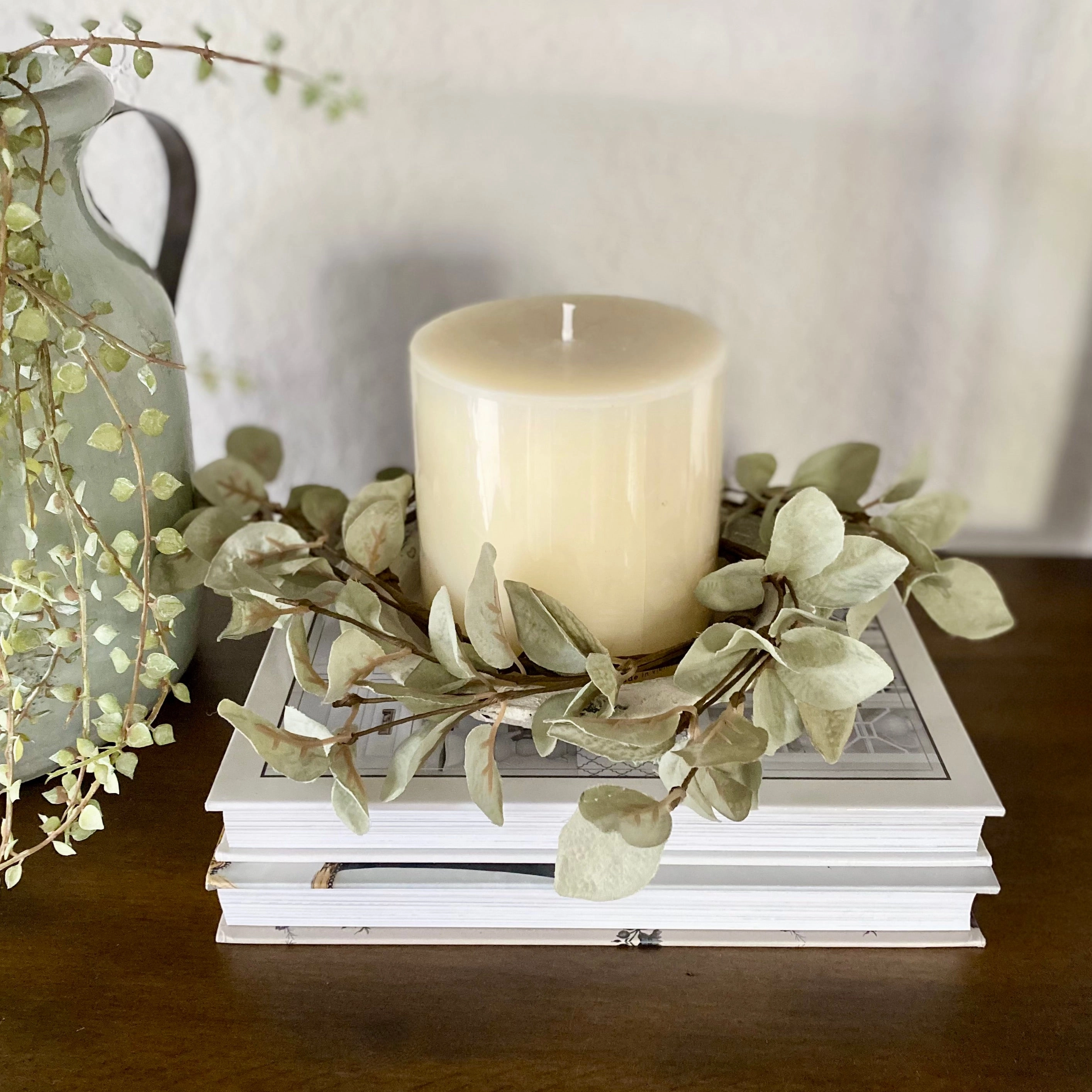 Light Green Eucalyptus Candle Ring