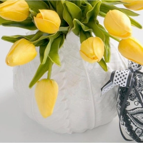 Light Yellow Real Touch Tulip Bundle xl flower pot  