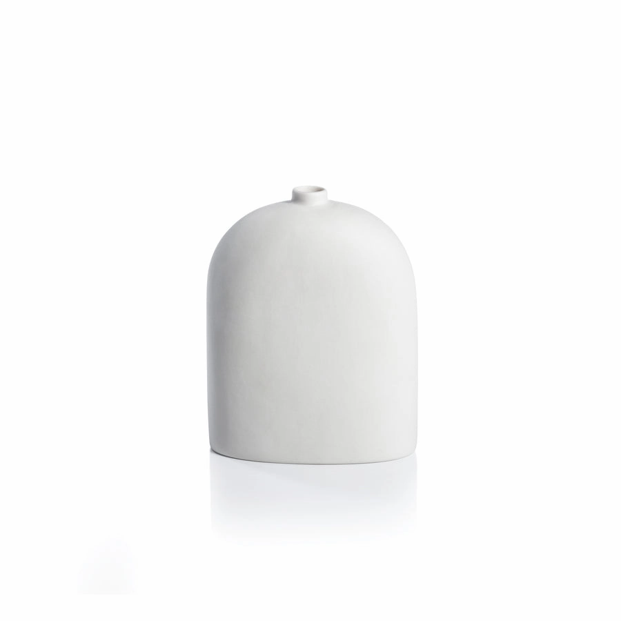 Lily - All White Ceramic Medium Vase mini ornamental plant  
