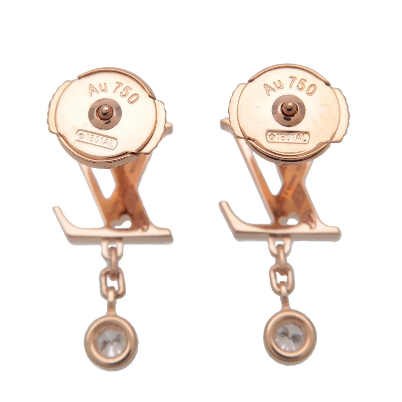 Louis Vuitton Puce Idylle Blossom LV Diamond Earrings K18YG Q96495 Used