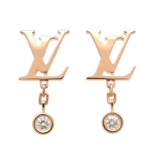 Louis Vuitton Puce Idylle Blossom LV Diamond Earrings K18YG Q96495 Used