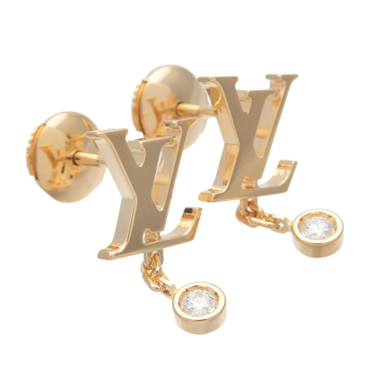 Louis Vuitton Puce Idylle Blossom LV Diamond Earrings K18YG Q96495