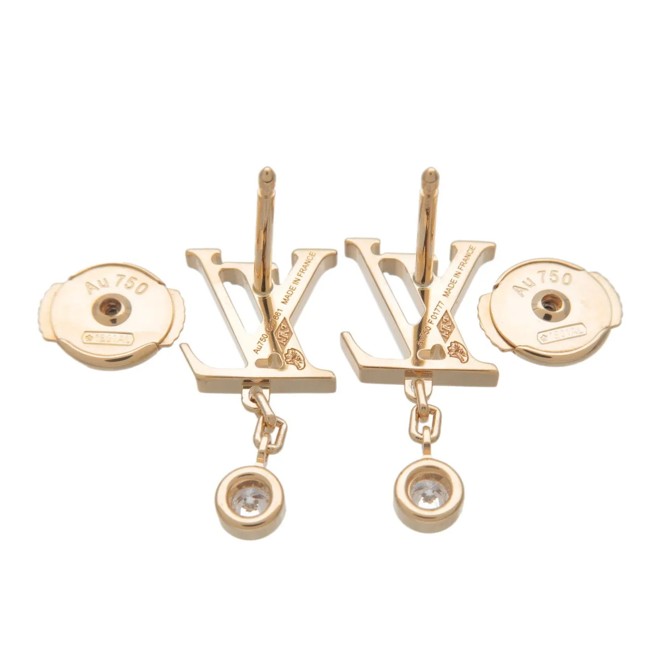 Louis Vuitton Puce Idylle Blossom LV Diamond Earrings K18YG Q96495