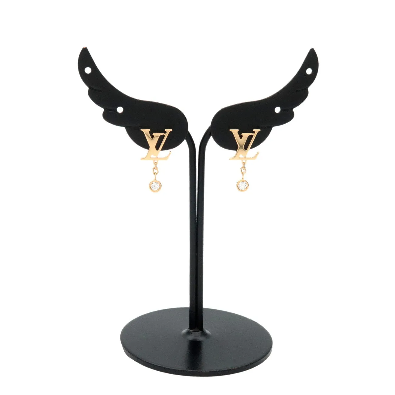 Louis Vuitton Puce Idylle Blossom LV Diamond Earrings K18YG Q96495
