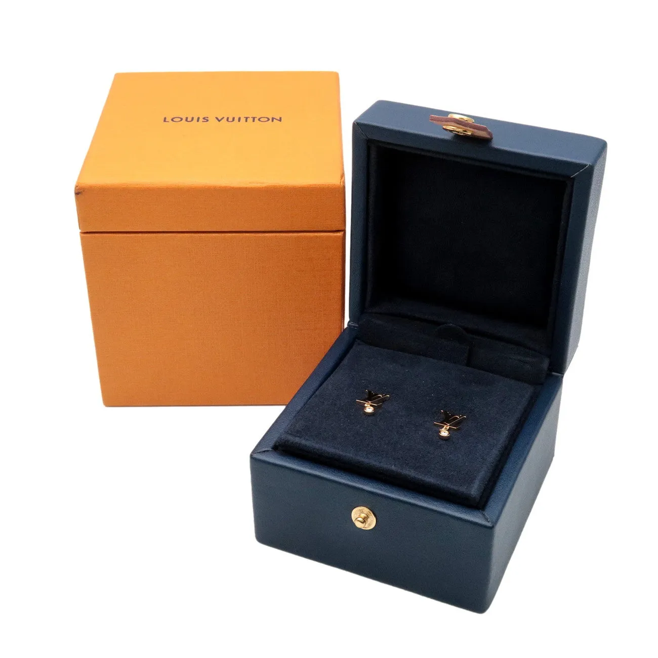 Louis Vuitton Puce Idylle Blossom LV Diamond Earrings K18YG Q96495