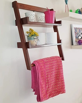 Lycka Birch Wood Wall Mounted Ladder Shelf Display Racks cactus succulent plant  
