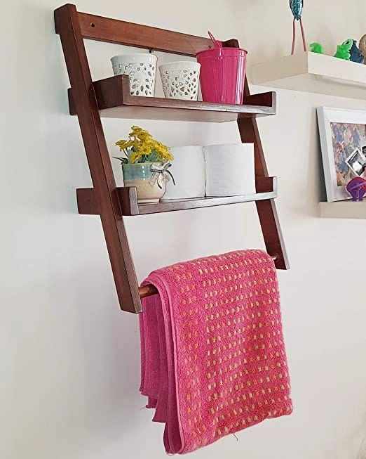 Lycka Birch Wood Wall Mounted Ladder Shelf Display Racks cactus succulent plant  