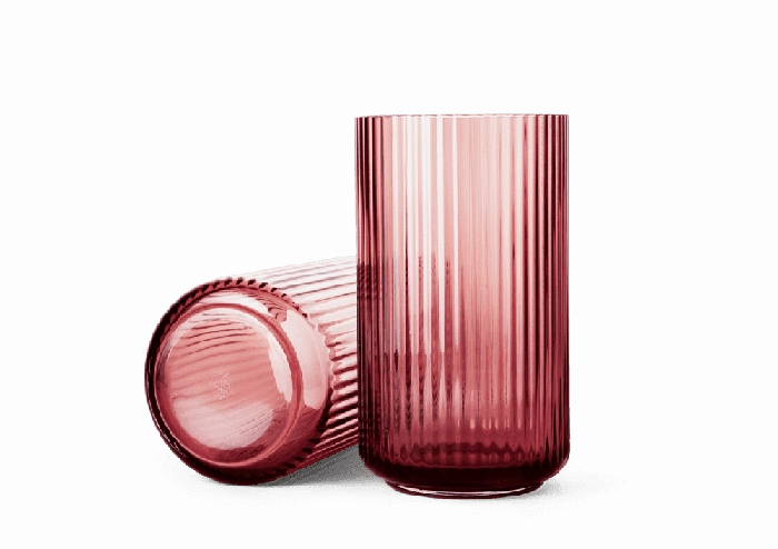 Lyngby - Small Burgundy Mouth Blown Glass Vase
