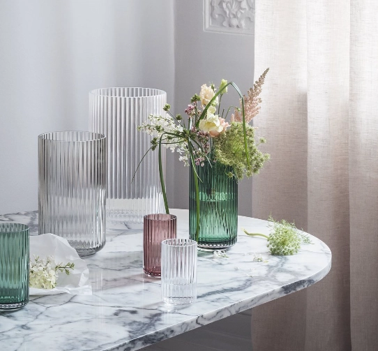 Lyngby - Small Burgundy Mouth Blown Glass Vase
