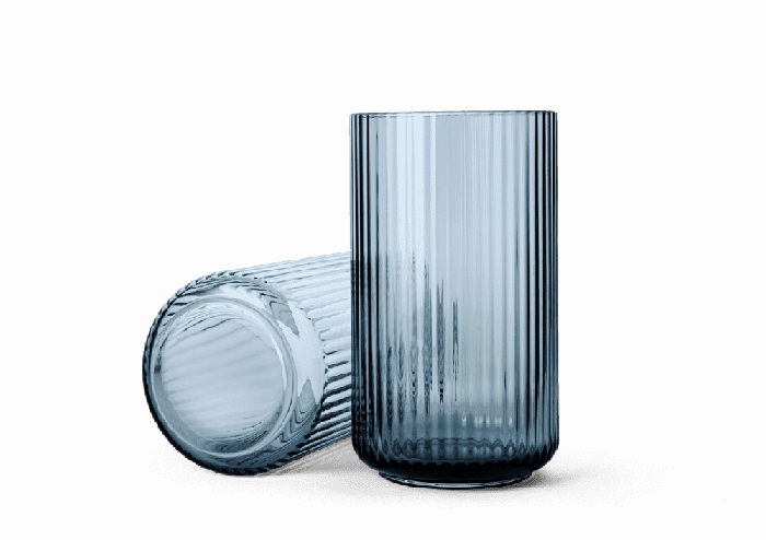 Lyngby - Tall Midnight Blue Mouth Blown Glass Vase