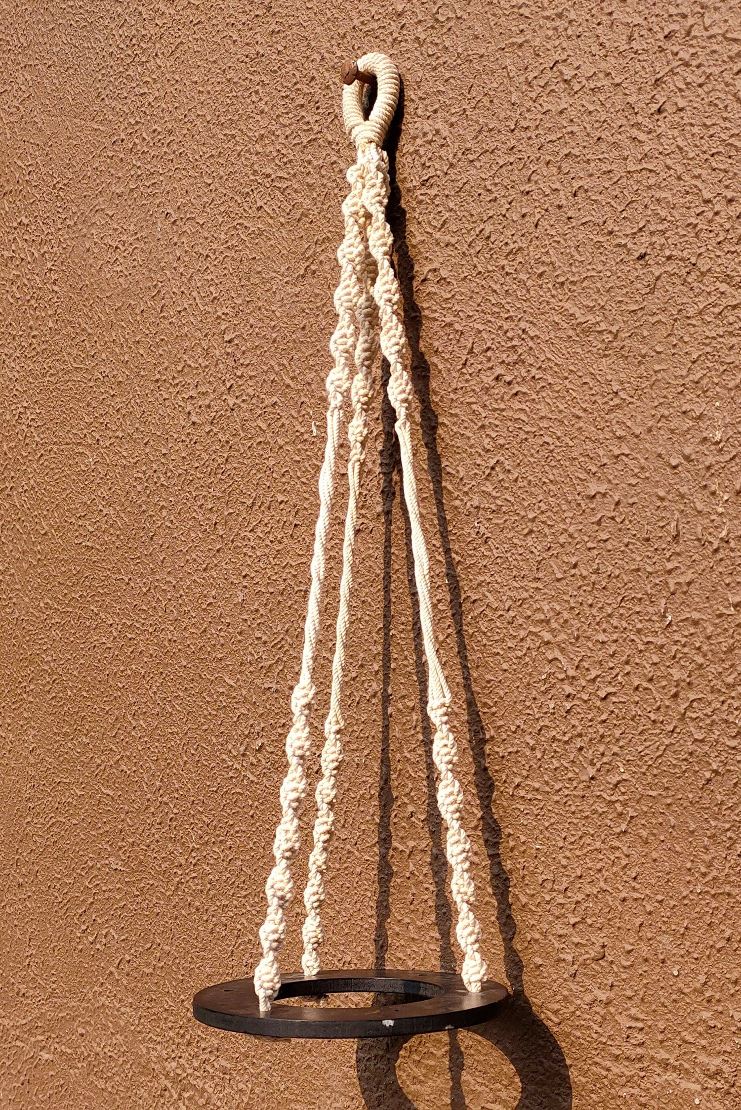 Macrame Cotton Black Round Shape Plant Hanger Rope