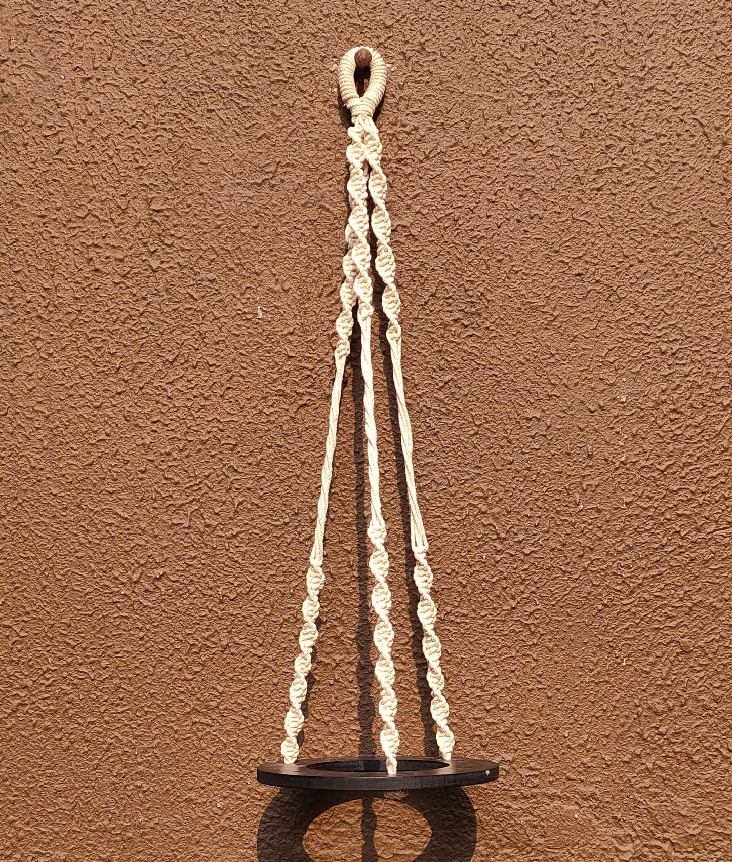 Macrame Cotton Black Round Shape Plant Hanger Rope