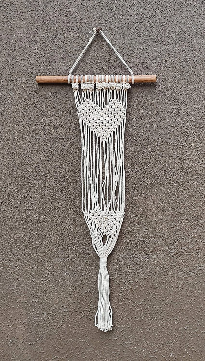 Macrame Cotton Heart Shape Plant Hanger Rope cactus succulent plant  