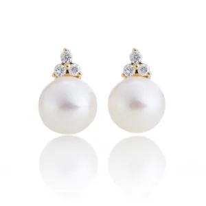 Madison Earrings in Pearls & Diamonds
