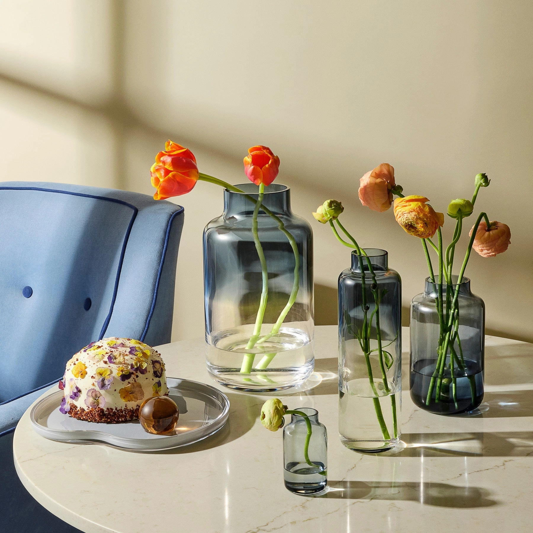 Magnolia - Small Vase Steel Blue