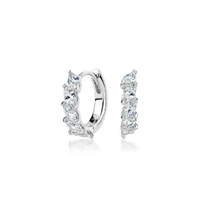 Marquise hoop earrings with 1.4 carats* of diamond simulants in sterling silver