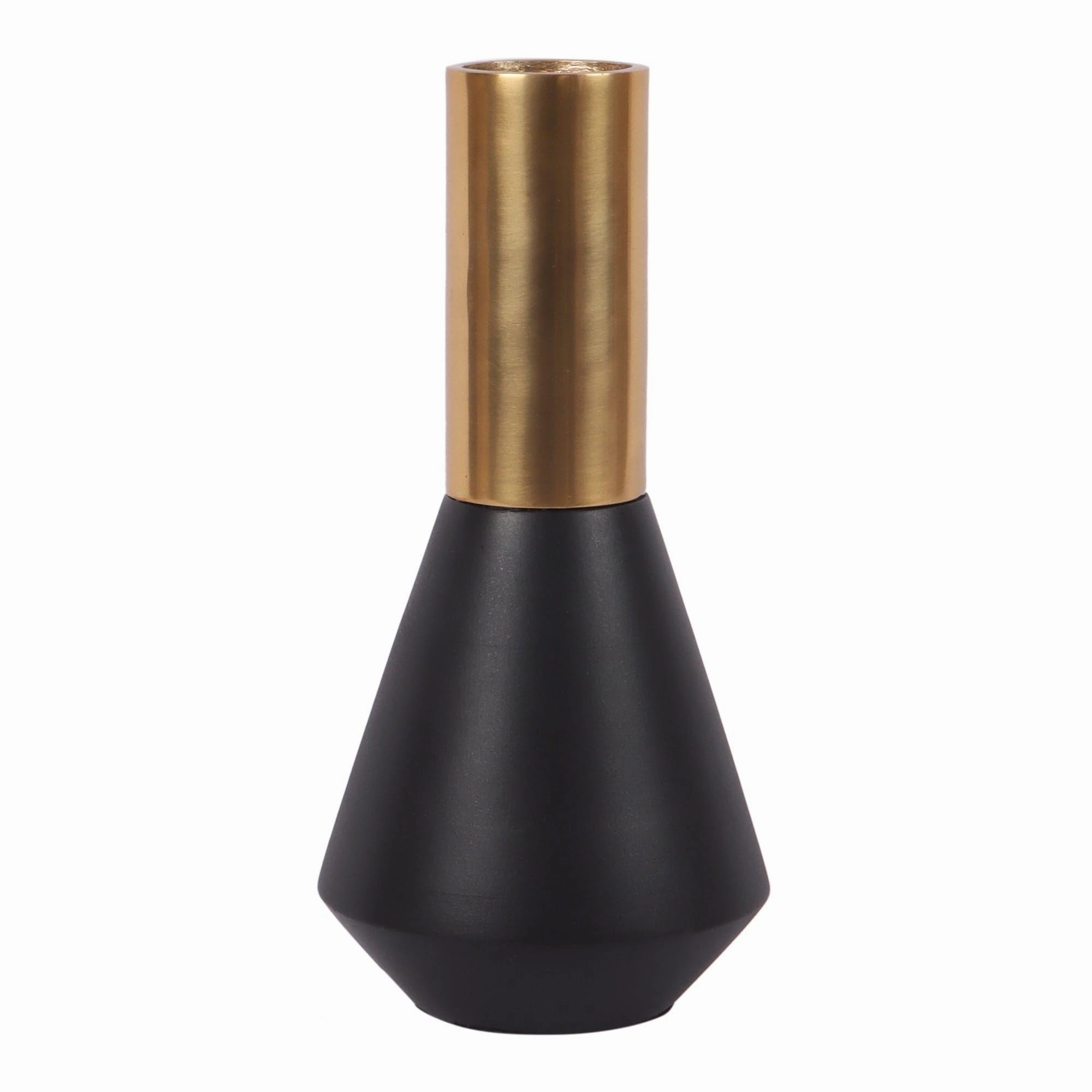 Matt Gold and Black Aluminum Deidra Table Vase