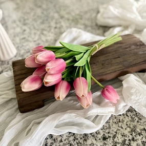 Mauve Real Touch Tulip Bundle xl flower pot  