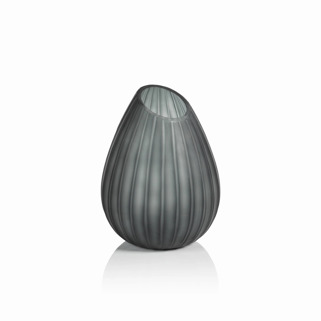 Mayfair Cut Glass - Vase Gray Short mini ornamental plant  