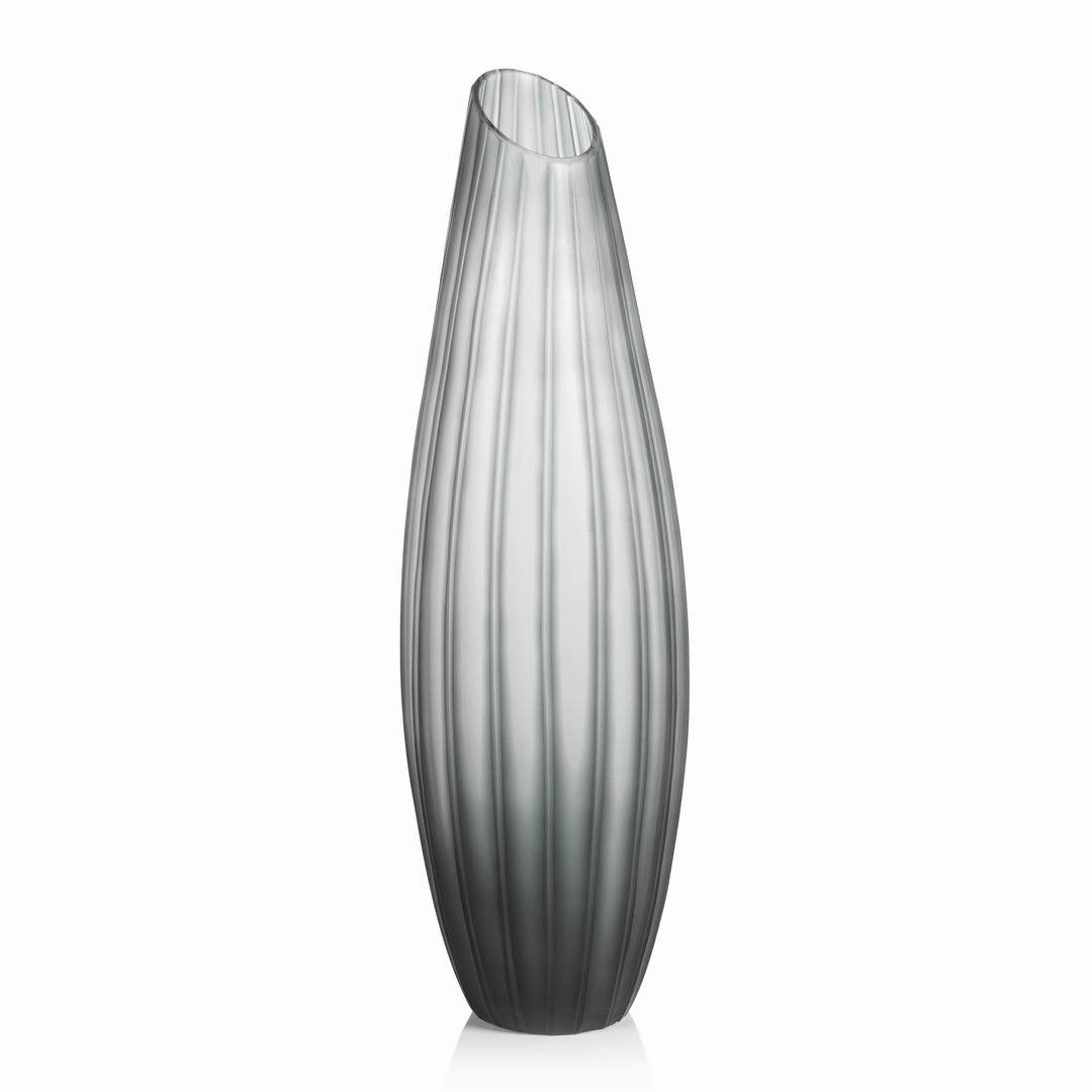 Mayfair Cut Glass - Vase Gray Tall mini ornamental plant  