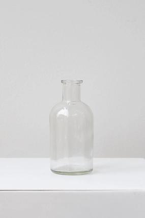 Medicine Bud Vase Clear dried green plant  