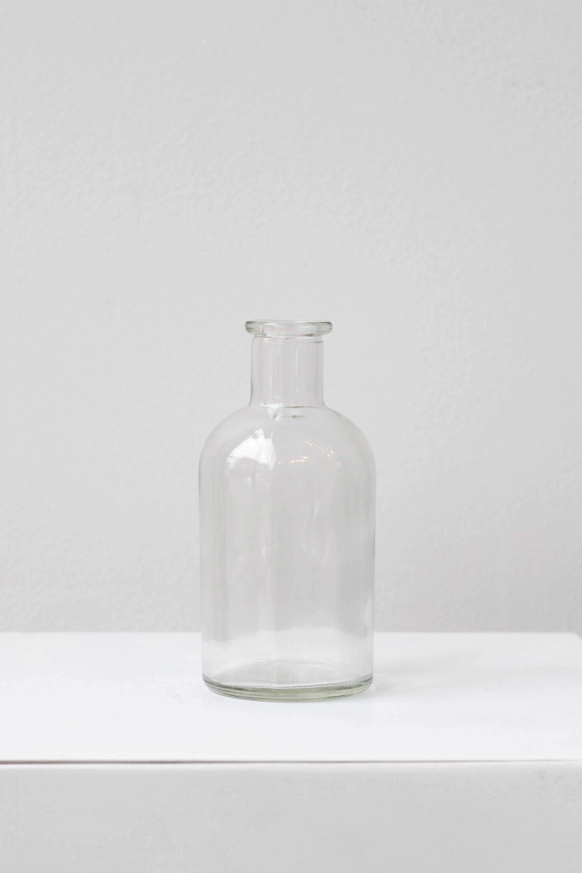 Medicine Bud Vase Clear dried green plant  