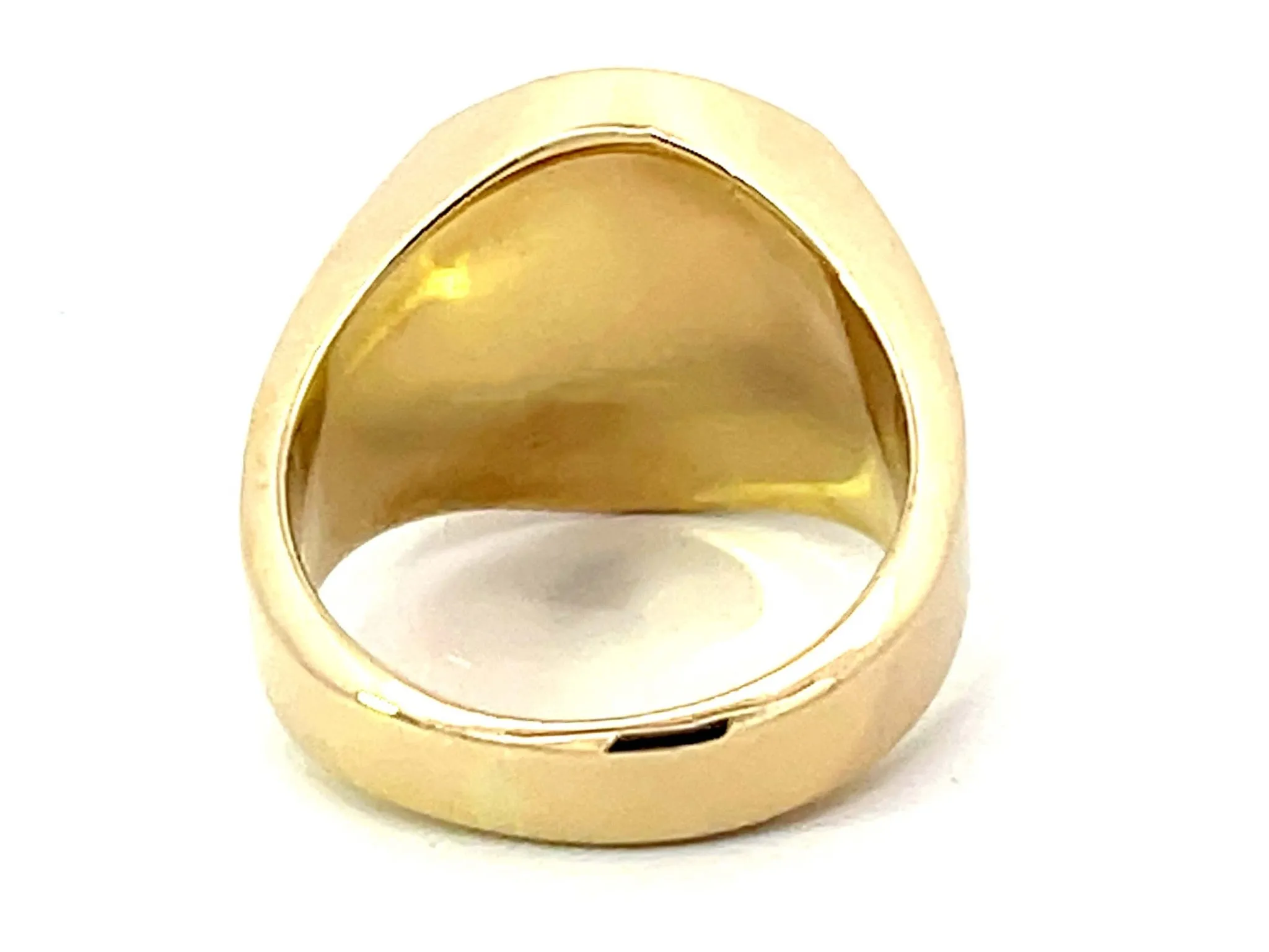 Mens Black Onyx Design Gold Ring 14K Yellow Gold