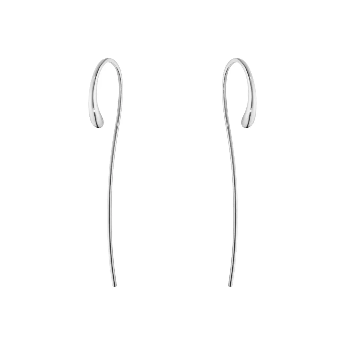 Mercy Curved Hanging Earrings in Silver