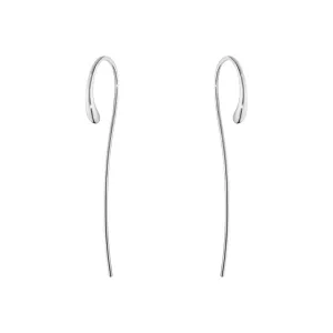 Mercy Curved Hanging Earrings in Silver
