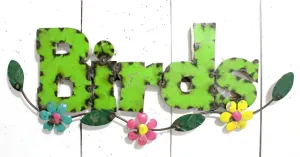 Metal Bird Sign decorative plants  