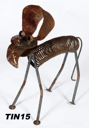 Metal Dog Spring Body decorative plants  