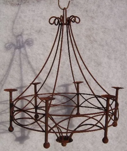 Metal Outdoor Candle Iron Vintage Looking Cassie Chandelier decorative plants  