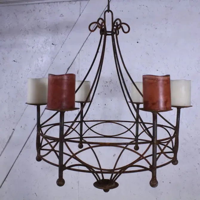 Metal Outdoor Candle Iron Vintage Looking Cassie Chandelier