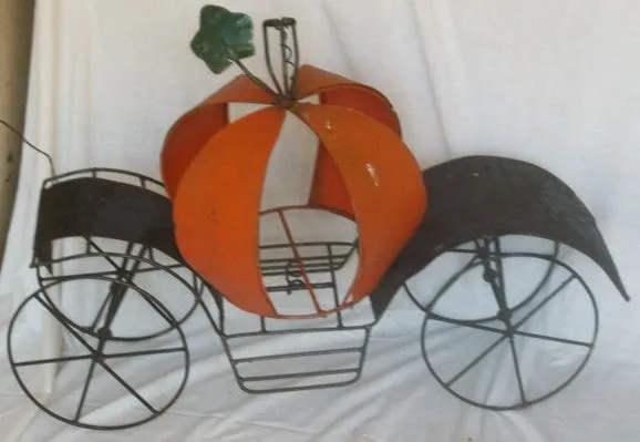 Metal Pumpkin Carrige decorative plants  