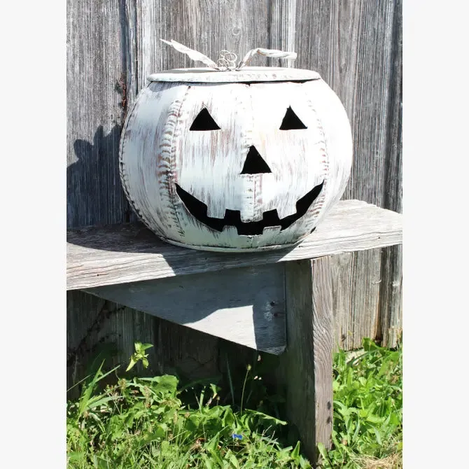 Metal Pumpkin with Lift Top