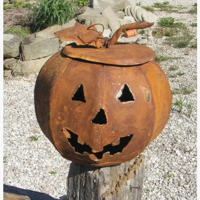 Metal Pumpkin with Lift Top