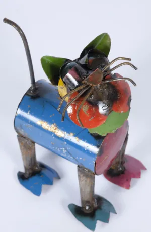 Metal Spring Cat decorative plants  