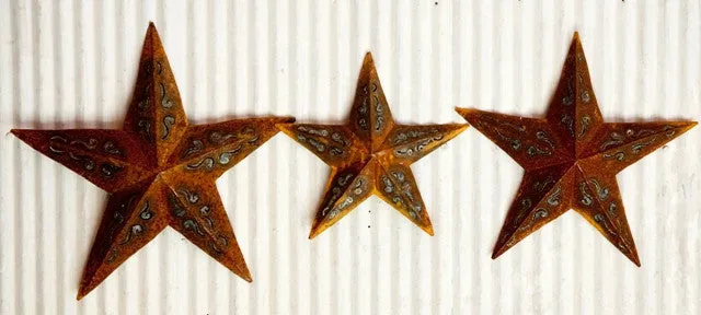 Metal Tin Stars with Cut Outs decorative plants  