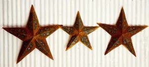 Metal Tin Stars with Cut Outs decorative plants  