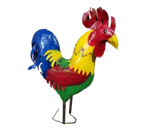 Metal Yard Art Rooster decorative plants  
