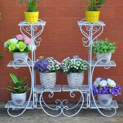 Metal Plant Stand Flower Holder Racks 8  Tier Shelves Patio Indoor Outdoor Garden Displaying Wrought Iron Flowers Planters Shelf Organizer cactus succulent plant  