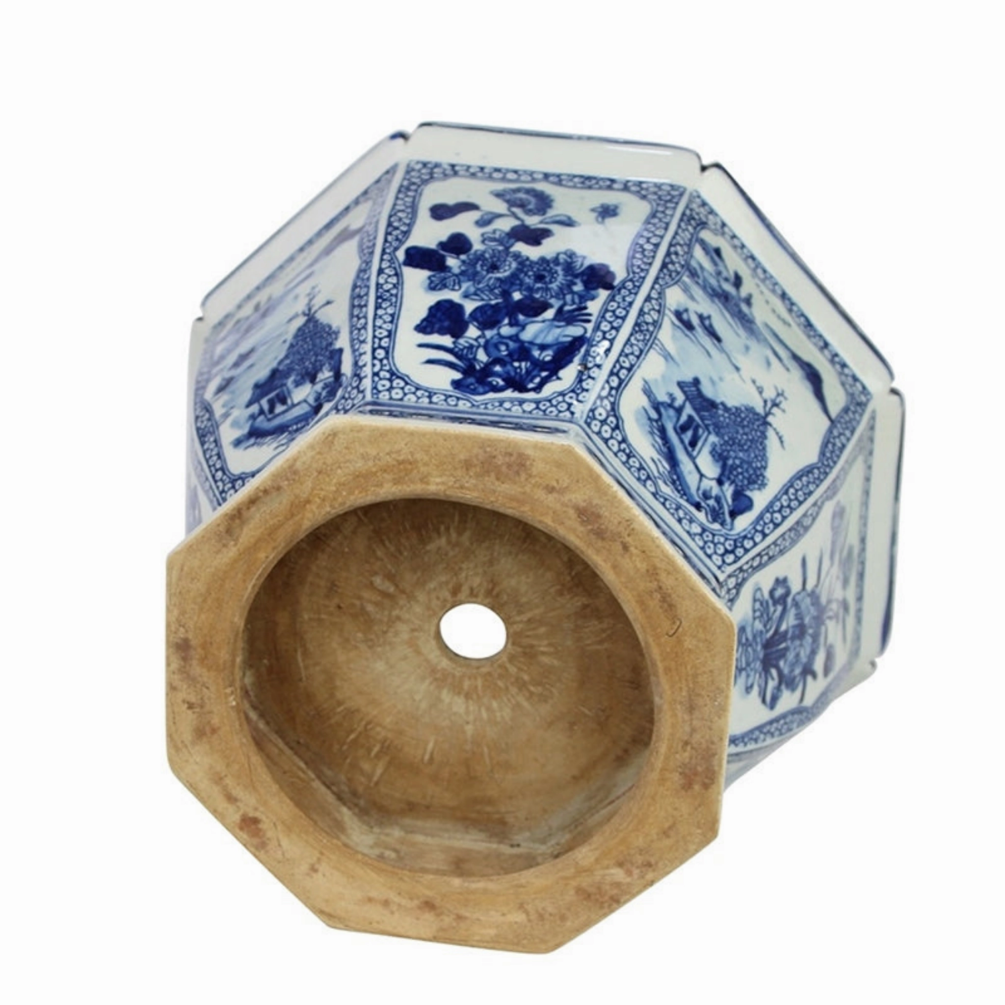 Mid Size Village Scene Hexagon Planter