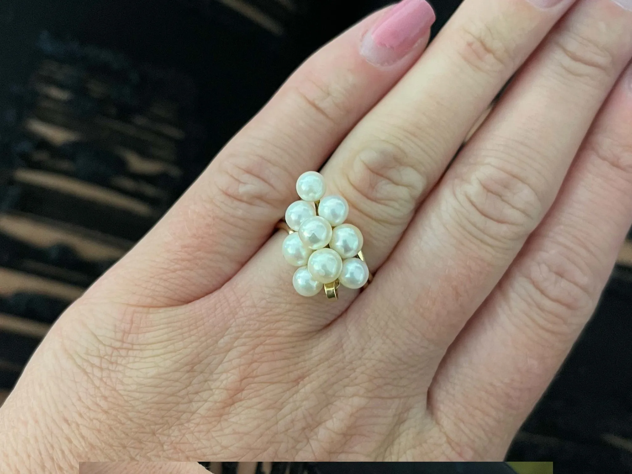 Mings Akoya Pearl Ring in 14k Yellow Gold