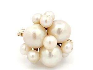 Mings Akoya Pearl Ring in 14k Yellow Gold
