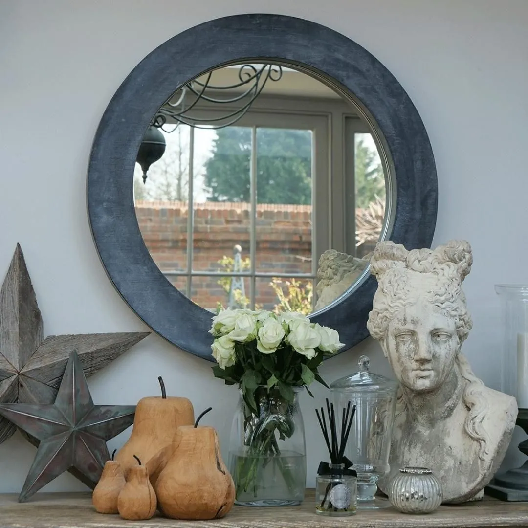 Mirror Round dried flowers  