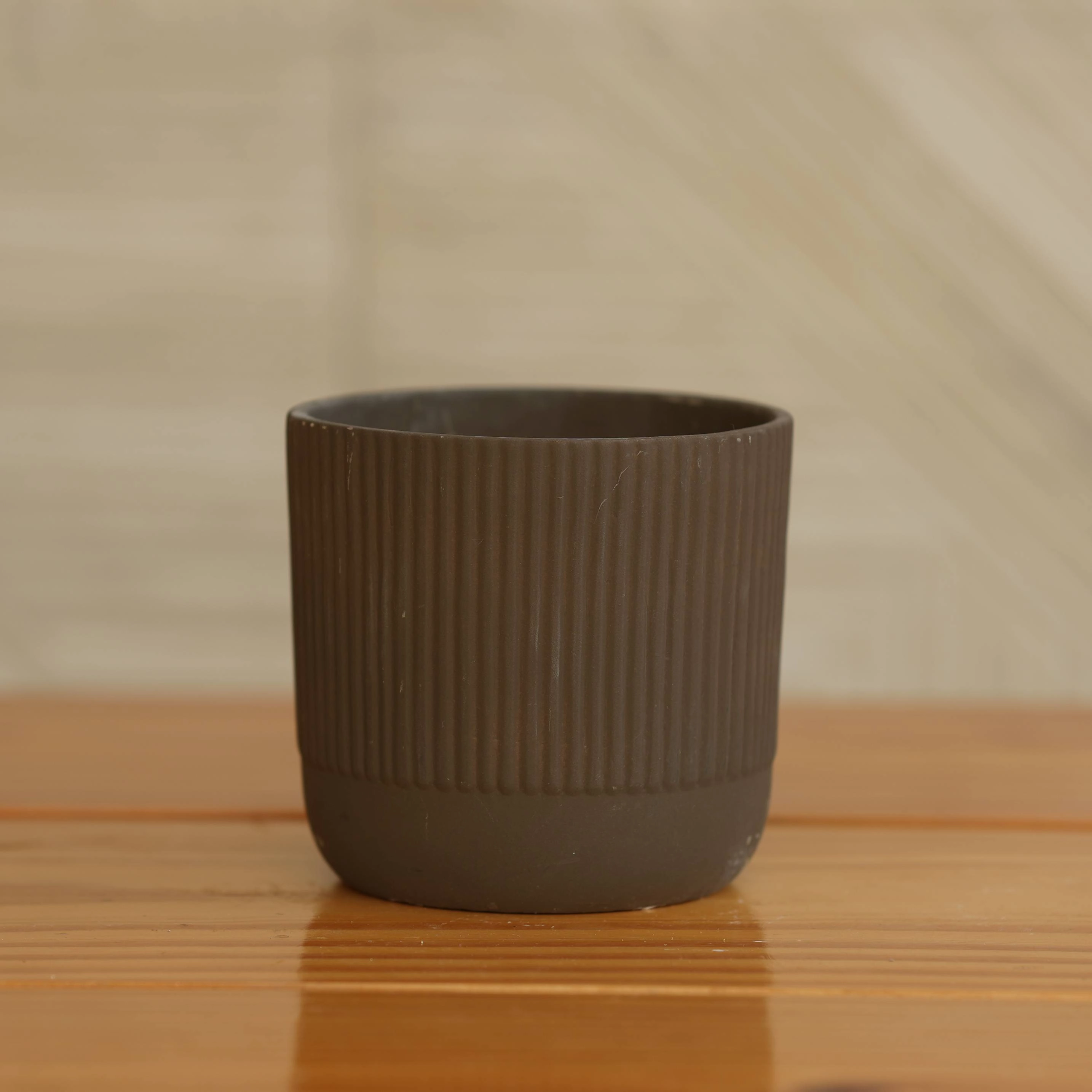 Modern Ribbed Ceramic Planter