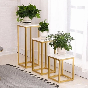 MODERN SQUARE TOP POT STAND cactus succulent plant  
