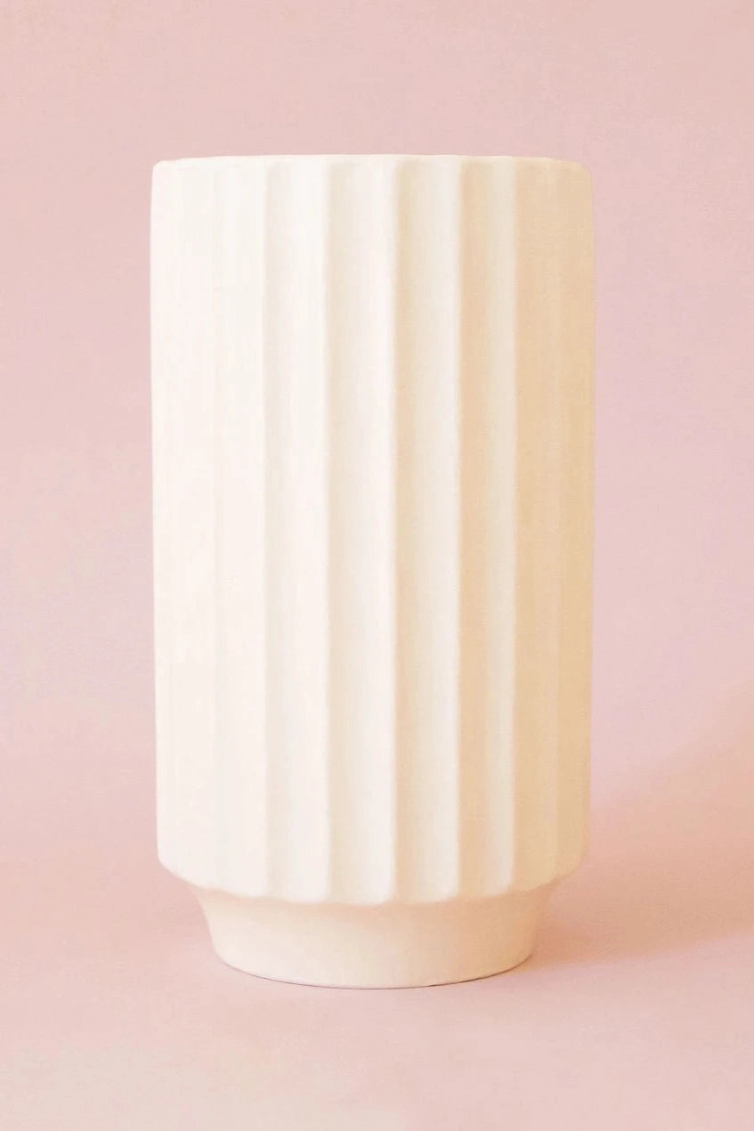 Monroe Vase Vintage White dried green plant  