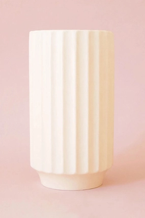 Monroe Vase Vintage White dried green plant  