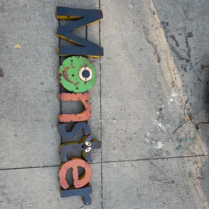 Monster Metal Sign decorative plants  
